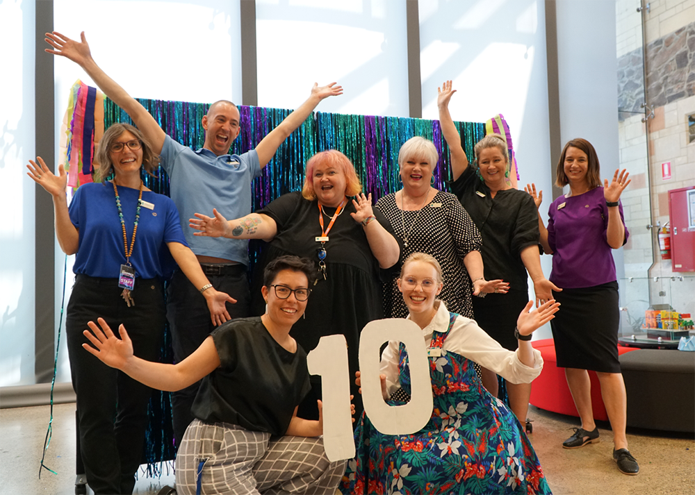 Staff at the Riddoch celebrate their 10th birthday